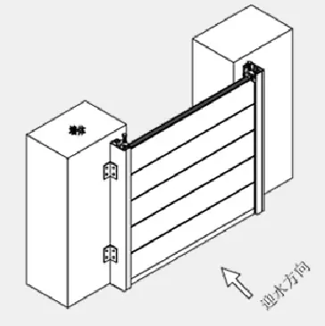 Outside mount aluminum flood barrier